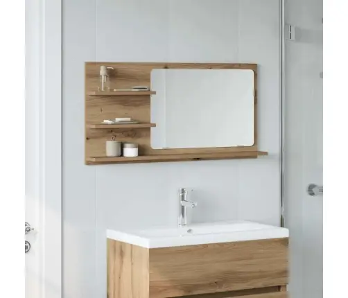 Vannasistabas Spoguļskapītis, 90X11X45 Cm, Inženierijas Koks Vidaxl