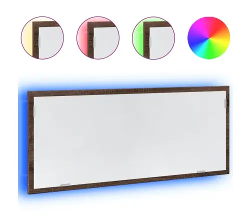 Vannasistabas Spogulis Ar Led, Brūna Ozola, 100X8,5X37 Cm, Koks Vidaxl