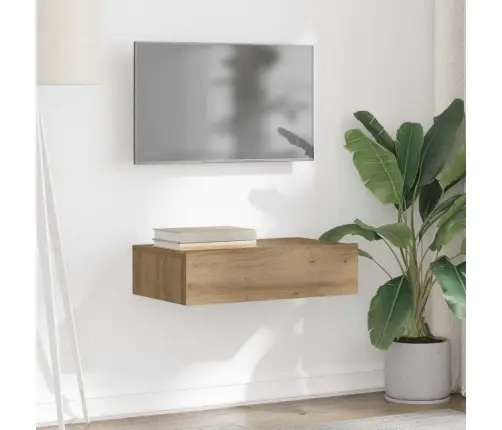 Tv Skapītis Ar Led Gaismiņām, Koka Krāsa, 60X35X15,5 Cm Vidaxl