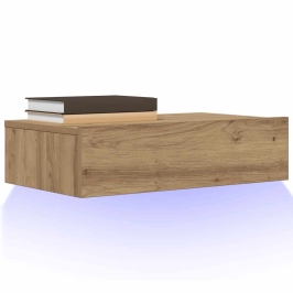 Tv Skapītis Ar Led Gaismiņām, Koka Krāsa, 60X35X15,5 Cm Vidaxl