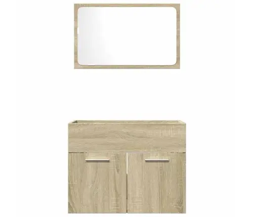 Vonios Baldų Komplektas, 2 Dalių, Ąžuolo, Apdirbta Mediena