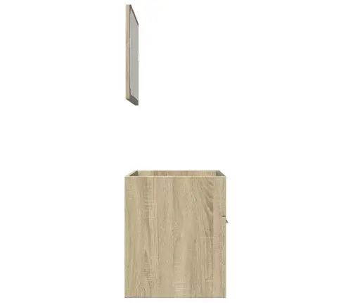 Vonios Baldų Komplektas, 2 Dalių, Ąžuolo, Apdirbta Mediena