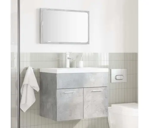 2-Osaline Vannitoa Mööblikomplekt, Betoonhall, Tehispuit