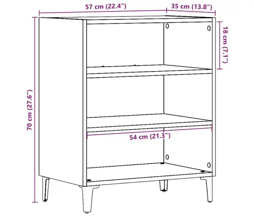 Šoninė Spintelė, Medienos, 57X35X70cm Apdirbta Mediena