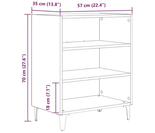 Kumode, Koka Krāsa, 57X35X70 Cm, Inženierijas Koks Vidaxl
