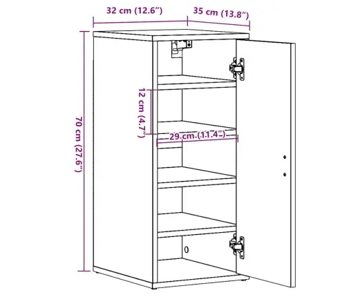 Apavu Skapis, Koka Krāsa, 32X35X70 Cm, Inženierijas Koks Vidaxl