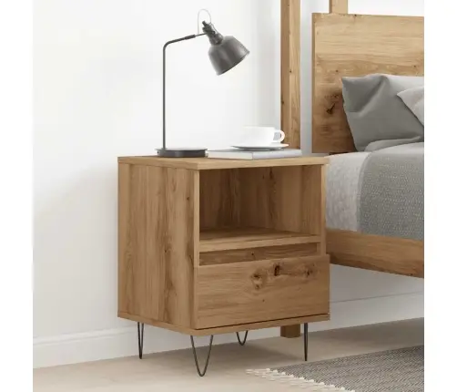 Naktsskapītis, Koka Krāsa, 40X35X50 Cm, Inženierijas Koks Vidaxl