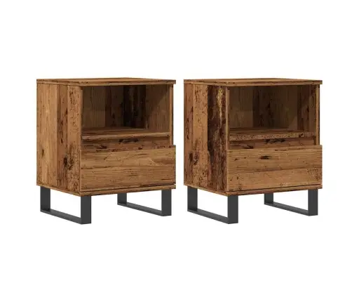 Naktinės Spintelės, 2Vnt., Medienos, 40X35X50cm Mediena