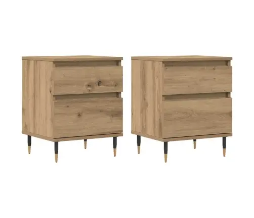Naktinės Spintelės, 2Vnt., Artisano Ąžuolo, 40X35X50cm Mediena