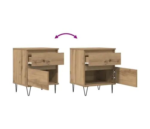 Naktinė Spintelė, Artisano Ąžuolo, 40X35X50cm Apdirbta Mediena