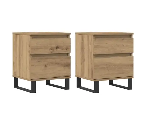 Naktsskapīši 2 Gab. Koka Krāsa 40X35X50 Cm Inženierijas Koks Vidaxl