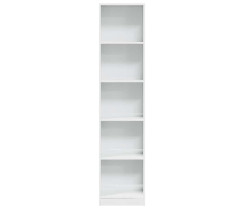 Grāmatplaukts, Spīdīgi Balts, 40X24X176 Cm, Inženierijas Koks Vidaxl