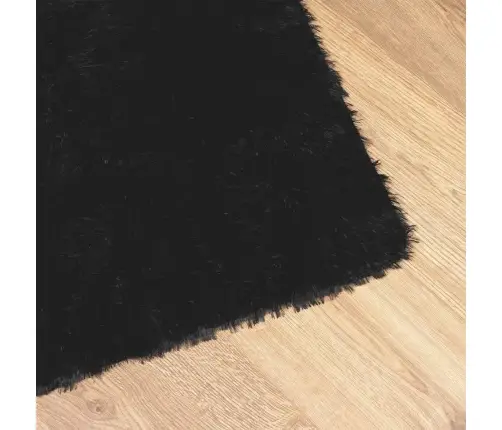 Kõrge Narmaga Shaggy Vaip, Navarra, Must, 80X150 cm Polüester