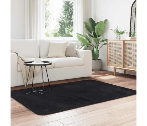 Paklājs, 120X170 Cm, Shaggy, Navarra, Melns, Poliesters Vidaxl