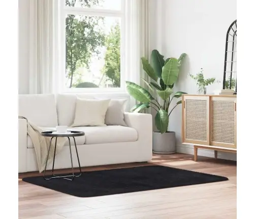 Paklājs, 120X170 Cm, Shaggy, Navarra, Melns, Poliesters Vidaxl