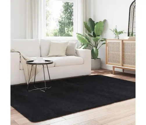 Paklājs, 160X230 Cm, Shaggy, Navarra, Melns, Poliesters Vidaxl