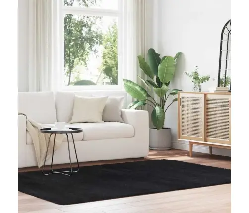 Paklājs, 160X230 Cm, Shaggy, Navarra, Melns, Poliesters Vidaxl