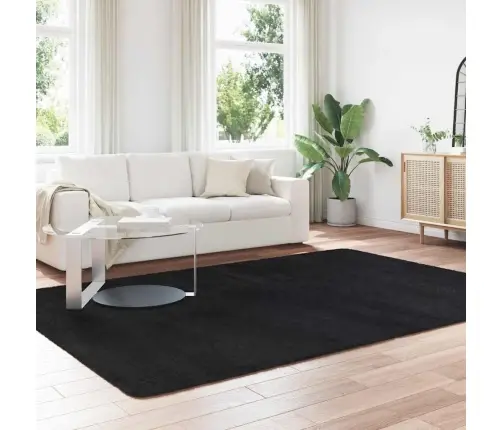 Shaggy Tipo Kilimas, Navarra, 200X290 cm Juodos, Poliesteris