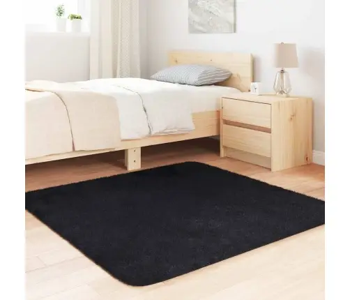 Kõrge Narmaga Shaggy Vaip, Navarra, Must, 120X120 cm Polüester