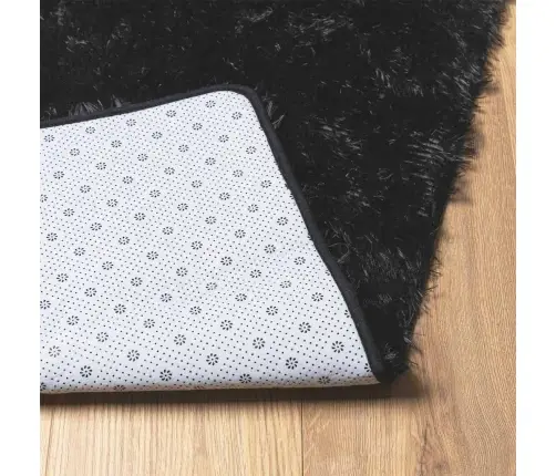 Kõrge Narmaga Shaggy Vaip, Navarra, Must, 120X120 cm Polüester