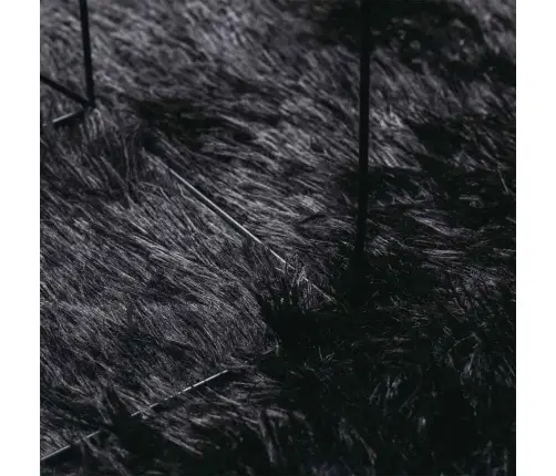 Kõrge Narmaga Shaggy Vaip, Navarra, Must, 120X120 cm Polüester