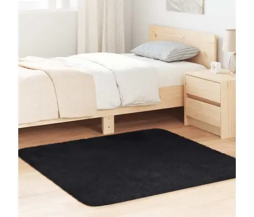 Kõrge Narmaga Shaggy Vaip, Navarra, Must, 120X120 cm Polüester