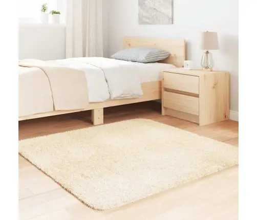 Paklājs, 120X120 Cm, Shaggy, Navarra, Krēmkrāsa, Poliesters Vidaxl