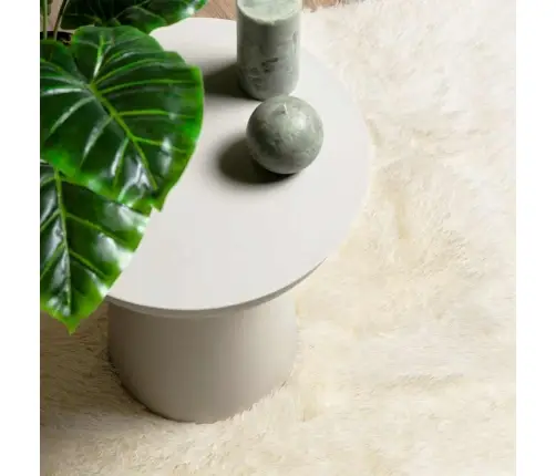 Paklājs, 120X120 Cm, Shaggy, Navarra, Krēmkrāsa, Poliesters Vidaxl