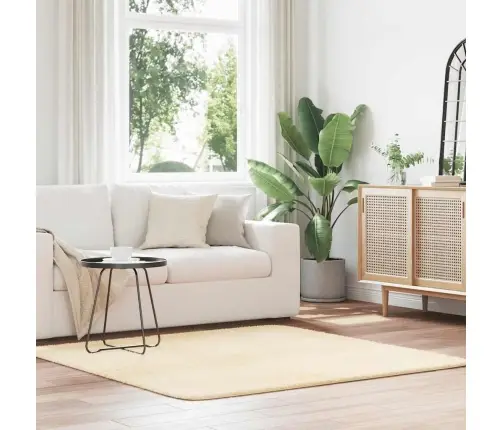 Paklājs, 160X160 Cm, Shaggy, Navarra, Krēmkrāsa, Poliesters Vidaxl