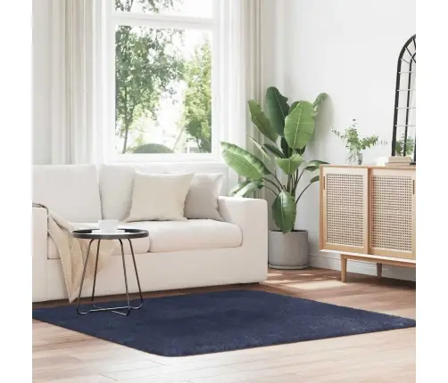 Shaggy Tipo Kilimas, Navarra, 160X160 cm Tamsiai Mėlyna