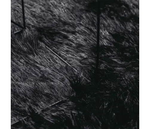 Paklājs, 200X200 Cm, Shaggy, Navarra, Melns, Poliesters Vidaxl