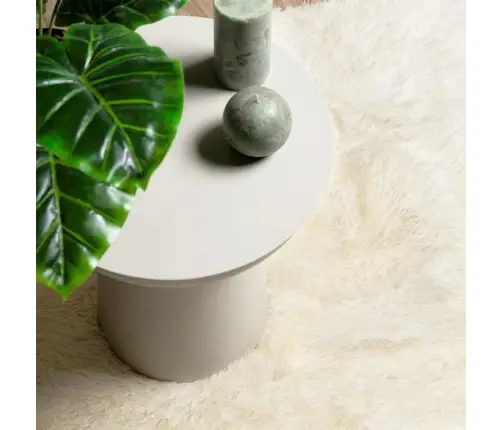 Paklājs, 200X200 Cm, Shaggy, Navarra, Krēmkrāsa, Poliesters Vidaxl