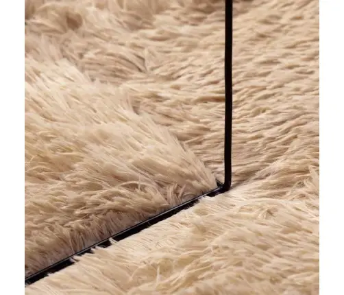 Shaggy Tipo Kilimas, Navarra, 200X200 cm Smėlio, Poliesteris