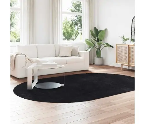 Paklājs, 300X200 Cm, Shaggy, Navarra, Melns, Poliesters Vidaxl