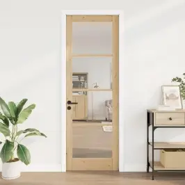 Iekšējās Durvis Ar Stiklu Orkdal Brūna 78 X 232 Cm Vidaxl