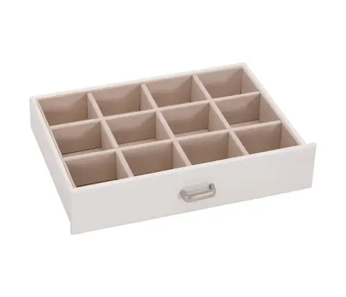 Papuošalų Dėžutė 5 Sluoksnių Su Veidrodžiu, Užrakinama, Balta