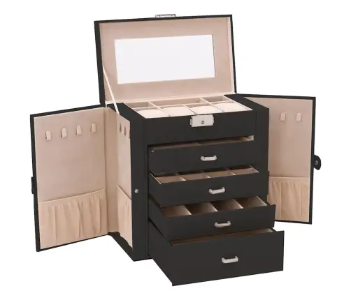 Ehtekarp 5-Kihiline Peegliga Lukustatav Must