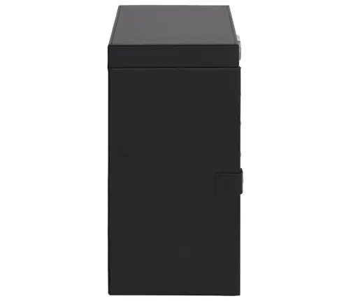 Papuošalų Dėžutė 6 Sluoksnių Su Veidrodžiu, Užrakinama, Juoda