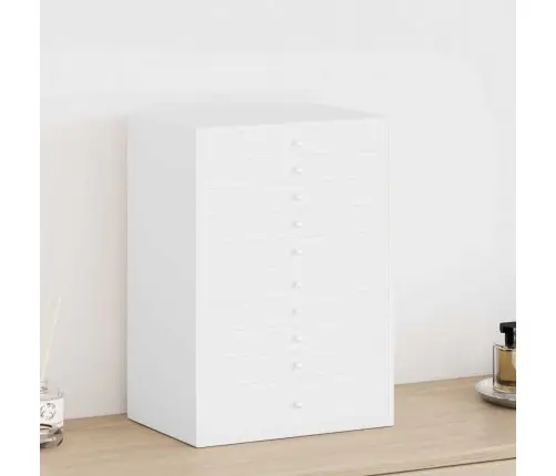 Juvelierizstrādājumu Kastīte 10Slāņu Pulksteņu Turētājiem Balti Vidaxl