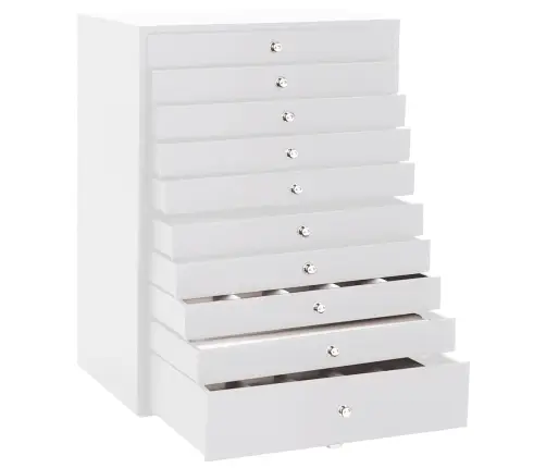 Juvelierizstrādājumu Kastīte 10Slāņu Pulksteņu Turētājiem Balti Vidaxl