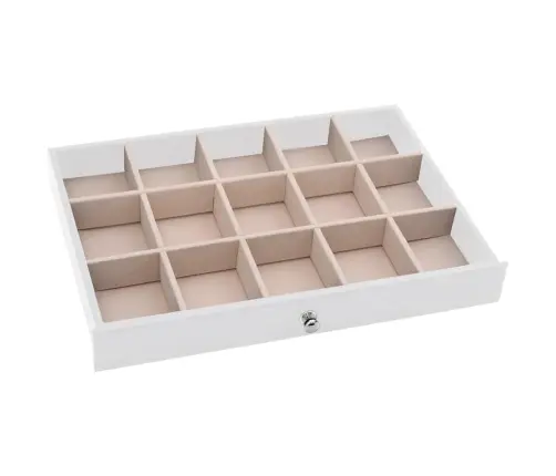Juvelierizstrādājumu Kastīte 10Slāņu Pulksteņu Turētājiem Balti Vidaxl