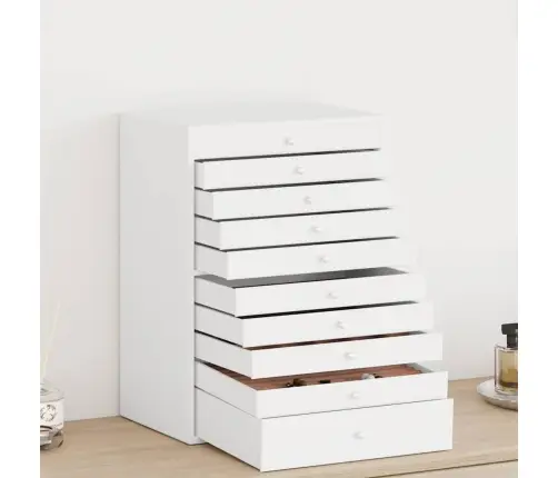 Juvelierizstrādājumu Kastīte 10Slāņu Pulksteņu Turētājiem Balti Vidaxl