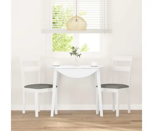 Ēdamistabas Krēsli Ar Spilveniem 2 Gab. Balta Masīvkoka Gumija Vidaxl