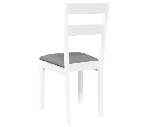 Ēdamistabas Krēsli Ar Spilveniem 2 Gab. Balta Masīvkoka Gumija Vidaxl