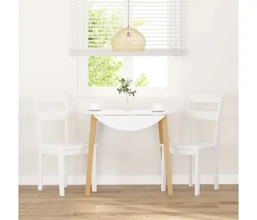 Ēdamistabas Krēsli 2 Gab. Balta Masīvkoka Gumija Vidaxl