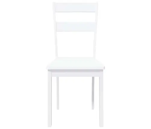 Ēdamistabas Krēsli 2 Gab. Balta Masīvkoka Gumija Vidaxl
