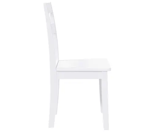 Ēdamistabas Krēsli 2 Gab. Balta Masīvkoka Gumija Vidaxl
