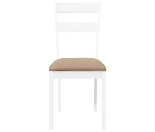 Ēdamistabas Krēsli Ar Spilveniem 2 Gab. Balta Masīvkoka Gumija Vidaxl