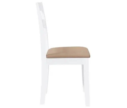 Ēdamistabas Krēsli Ar Spilveniem 2 Gab. Balta Masīvkoka Gumija Vidaxl