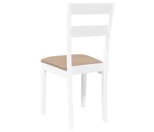 Ēdamistabas Krēsli Ar Spilveniem 2 Gab. Balta Masīvkoka Gumija Vidaxl